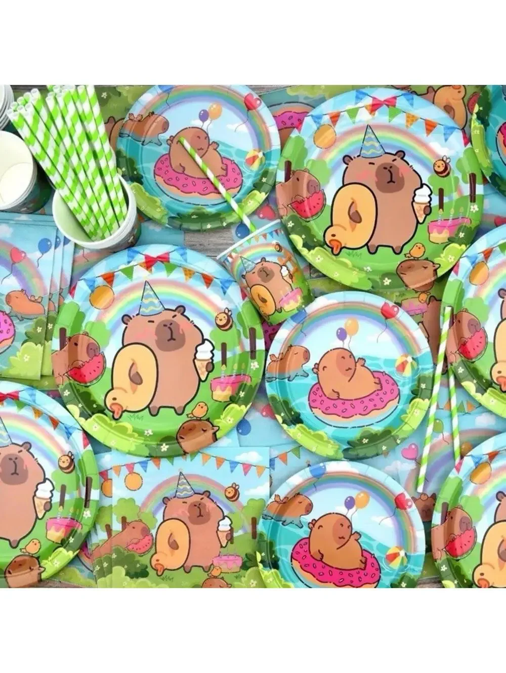 Capybara Birthday Party Supplies Set Balloons Plates Cups Tablecloth Decor Fun!